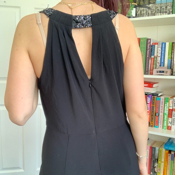 Decode black dress with beaded collar - Picture 3 of 4